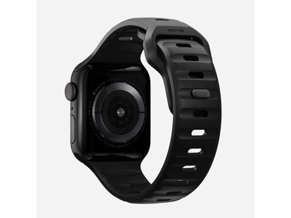 Nomad Sport Strap, Band, Sportklocka, Svart, Apple, Apple Watch Series 7, 6, SE, and all previous versions of Apple Watch, Gjuten aluminium, Gummi