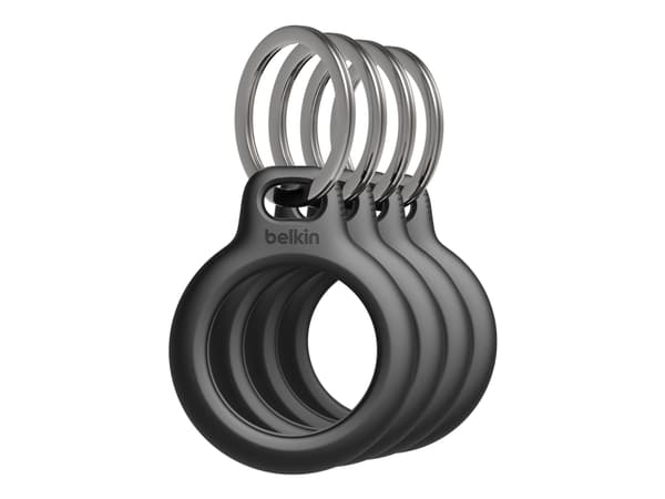 Belkin MSC001BTBK, Avaimenperä äänellä, Musta, Naarmuuntumisenkestävä, 4 kpl, AirTag