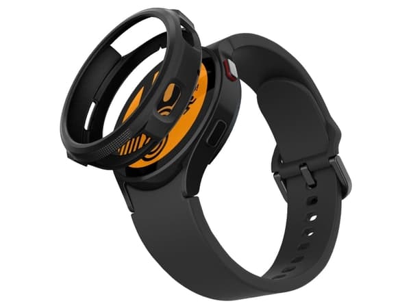 Spigen Liquid Air, Etui, Smartklokke, Sort, Samsung, Galaxy Watch 5/4 (44mm), Termoplastisk polyuretan (TPU)