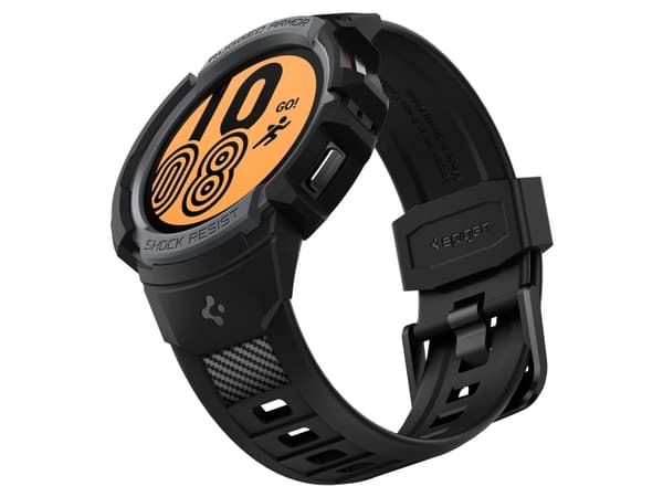 Spigen Rugged Armor Pro, Etui, Smartklokke, Kull, Samsung, Galaxy Watch 5/4 (44mm), Termoplastisk polyuretan (TPU)