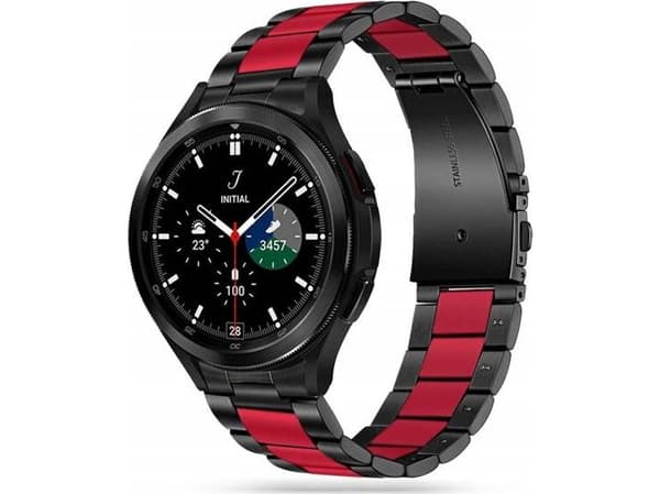 Tech-Protect Bransoleta Tech-protect Stainless Samsung Galaxy Watch 4 40/42/44/46mm Black/Red