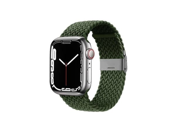 Crong CRG-40WAV-GRN, Kellon hihna, Apple, Apple Watch Series 1/2/3/4/4/4/5/6/6/6/7/8/8/9/SE/Nike 38/40/41mm, Polyesteri, Ruostumaton teräs, Vihreä