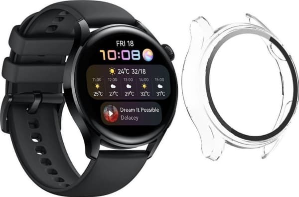 Strado 2-i-1 fodral med glas för Huawei Watch GT 2 42 (Clear) universal
