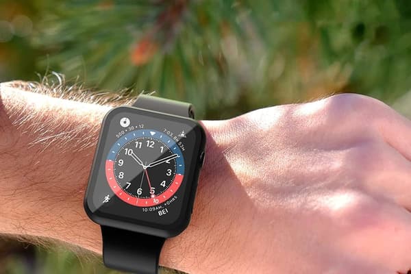 Apple watch series 7/8/9 - 41mm: 2 i 1 design Fodral med skärmskydd