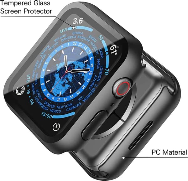 Apple watch series 7/8/9 - 41mm: 2 i 1 design Fodral med skärmskydd