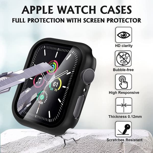 Apple Watch 44mm serie 7/6/5/4/SE1/SE2 -Fodral med skärmskydd