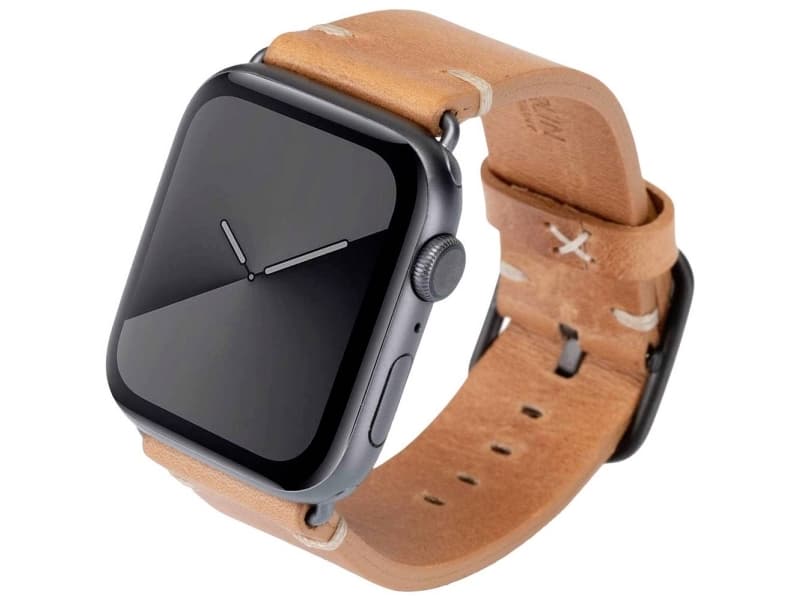 JT Berlin Alex Vintage läderarmband 44 mm, 45 mm Cognac, grått