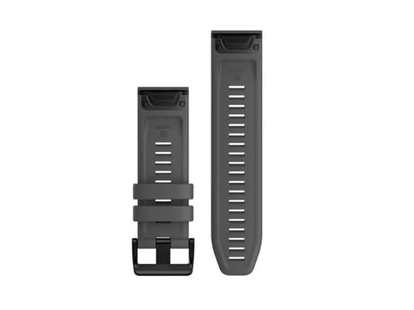 QuickFit 26 silikonirannehihna (liuskekivenharmaa/musta solki) (010-12864-20)