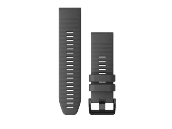 QuickFit 26 silikonirannehihna (liuskekivenharmaa/musta solki) (010-12864-20)