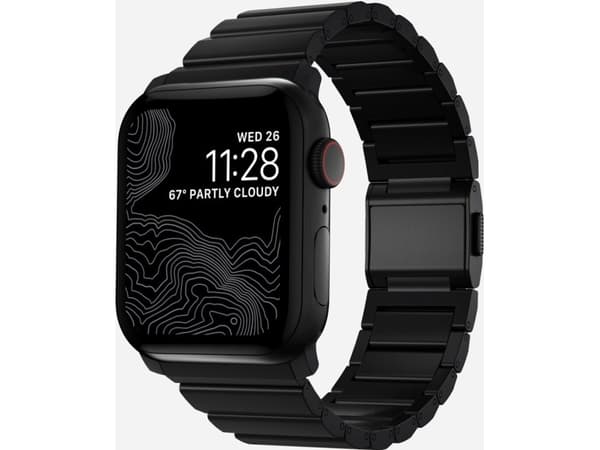 Nomad Titanium Band - Bånd for smart armbåndsur - 130 - 225 mm - svart - for Apple Watch Hermès Series 9, Series 10, Series 8, Series 9, Ultra, Ultra