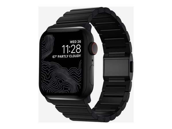 Nomad Titanium Band - Bånd for smart armbåndsur - 130 - 225 mm - svart - for Apple Watch Hermès Series 9, Series 10, Series 8, Series 9, Ultra, Ultra