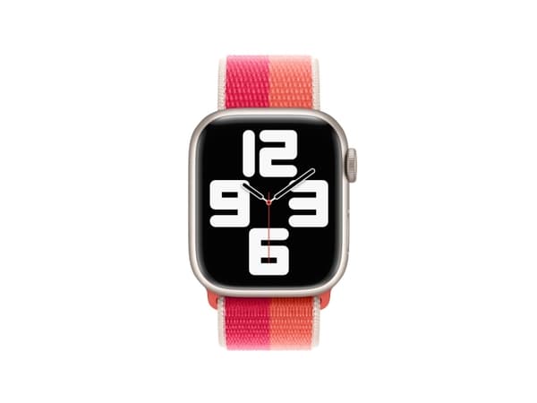 Apple - Band för smart klocka - 130 - 200 mm - nektarin, pionrosa - för Watch Hermès Series 7, Hermès Series 9, Nike Series 7, Series 10, Series 8, S