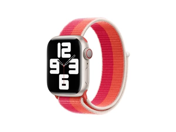 Apple - Band för smart klocka - 130 - 200 mm - nektarin, pionrosa - för Watch Hermès Series 7, Hermès Series 9, Nike Series 7, Series 10, Series 8, S