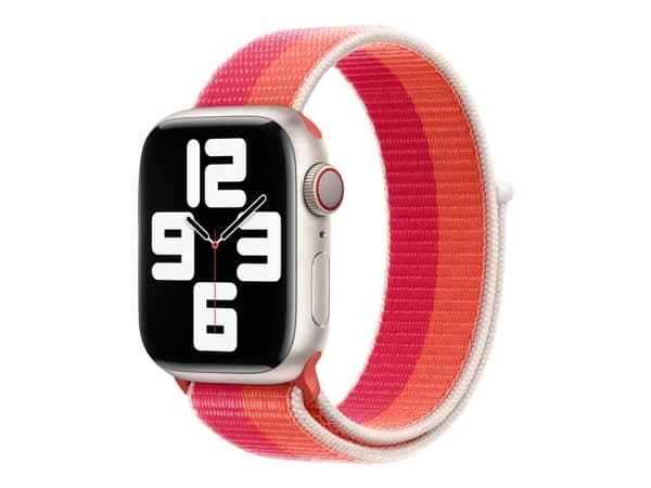 Apple - Band för smart klocka - 130 - 200 mm - nektarin, pionrosa - för Watch Hermès Series 7, Hermès Series 9, Nike Series 7, Series 10, Series 8, S