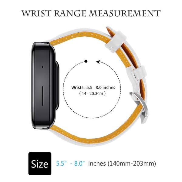 Xiaomi Mi Watch 18mm ekte skinn klokkerem - hvit