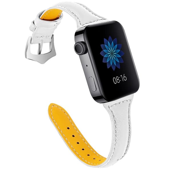 Xiaomi Mi Watch 18mm ekte skinn klokkerem - hvit