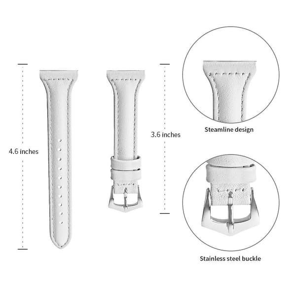 Xiaomi Mi Watch 18mm ekte skinn klokkerem - hvit
