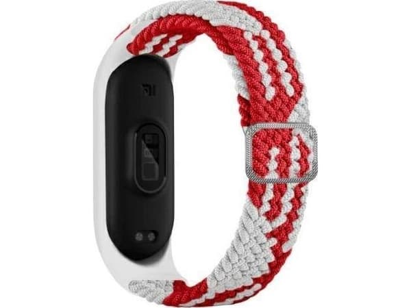 Beline Beline Mi Band 5/6 Tekstilstropp rød/hvit rød/hvit
