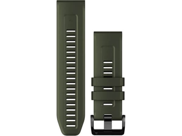 Garmin QuickFit 26 - Klokkestropp for sportsur - silikon - mose - for D2; Descent Mk1, MK2S; Instinct 2X; quatix 6X; tactix Charlie, Delta - Solar Ed