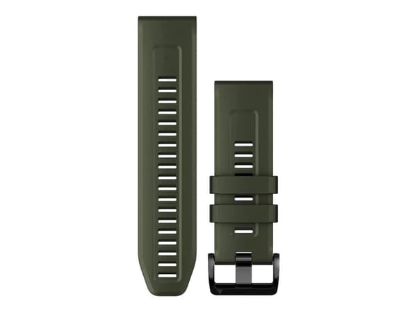Garmin QuickFit 26 - Klokkestropp for sportsur - silikon - mose - for D2; Descent Mk1, MK2S; Instinct 2X; quatix 6X; tactix Charlie, Delta - Solar Ed