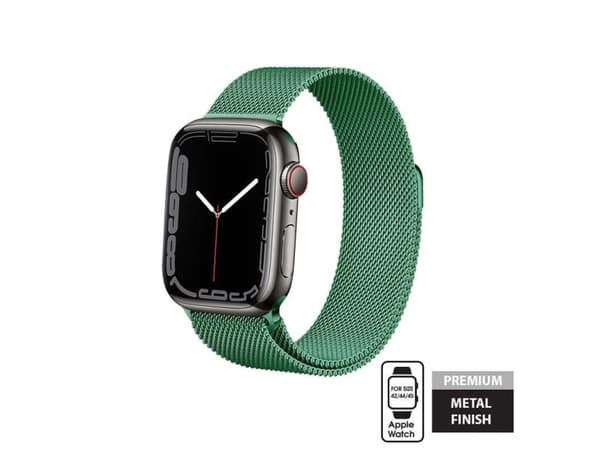 Crong CRG-44MST-GRN, Klockarmband, Apple, Apple Watch Series 1/2/3/4/5/6/7/SE, Rostfritt stål