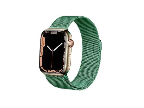 Crong CRG-44MST-GRN, Klokkereim, Apple, Apple Watch Series 1/2/3/4/5/6/7/SE, Rustfritt stål