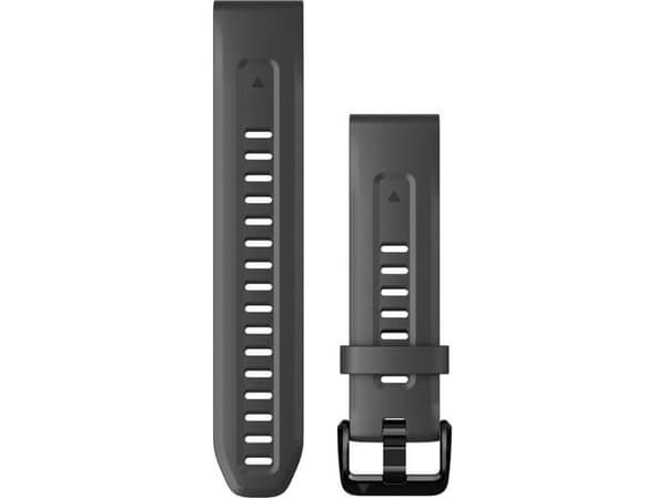 Garmin QuickFit 20 - Band för sportklocka - silikon - grafit - för Descent Mk2S; fenix 5S, 5S PLUS; fenix 5S; fenix 6S; Instinct 2S, 2S Solar
