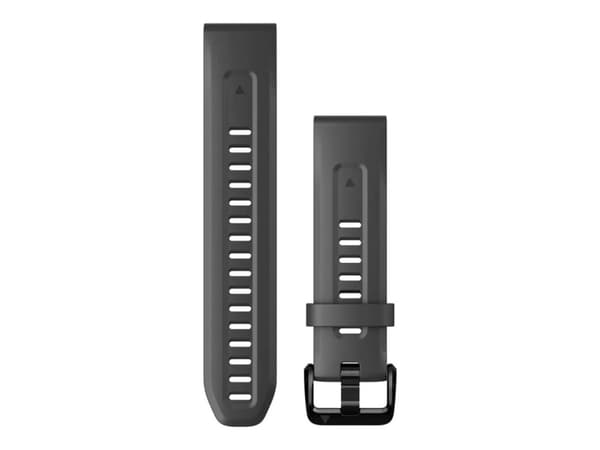 Garmin QuickFit 20 - Bånd for sportsur - silikon - grafitt - for Descent Mk2S; fenix 5S, 5S PLUS; fenix 5S; fenix 6S; Instinct 2S, 2S Solar