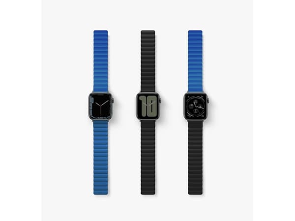Uniq Revix, Rannekello, SmartWatch, Musta, Sininen, Apple, Apple Watch 42/41/40mm, Silikoni, Ruostumaton teräs