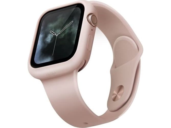 UNIQ etui Lino Apple Watch Series 4/5/6/SE 44mm. różowy/blush pink