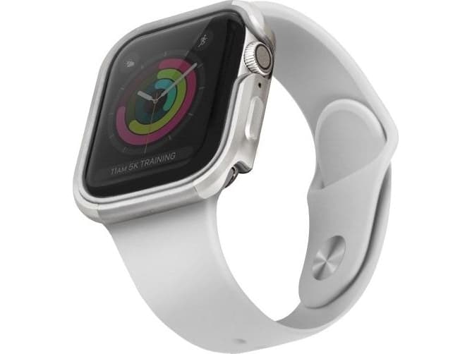 UNIQ etui Valencia Apple Watch Series 4/5/6/SE 40mm. srebrny/titanium silver