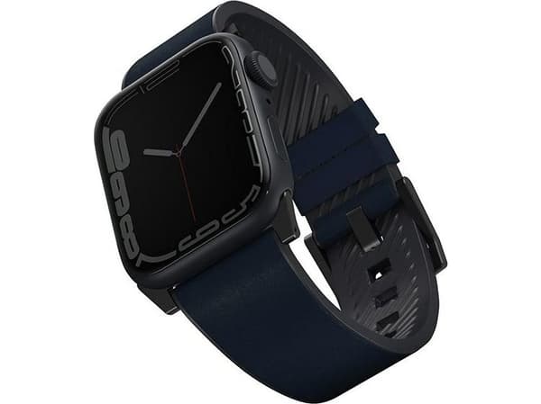 UNIQ Straden Strap Apple Watch Series 1-8/SE/SE2/Ultra 42/44/45/49 Leather Hybrid Strap blue