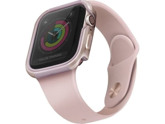 UNIQ etui Valencia Apple Watch Series 4/5/6/SE 44mm. różowo-złoty/blush gold pink