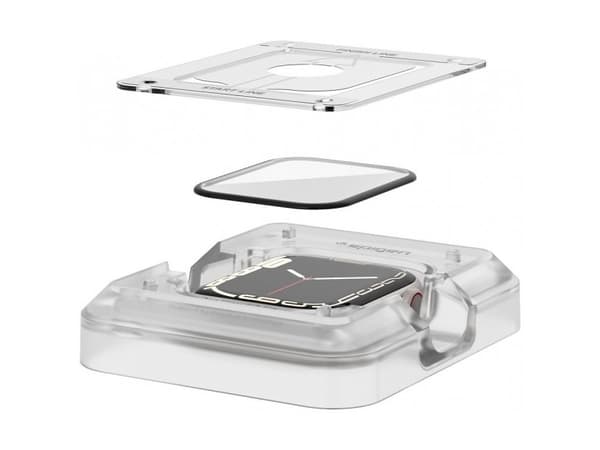 Spigen ProFlex EZ Fit, Rannekellon näytönsuoja, Apple, Watch Series 8/7 (45mm), Laatikko