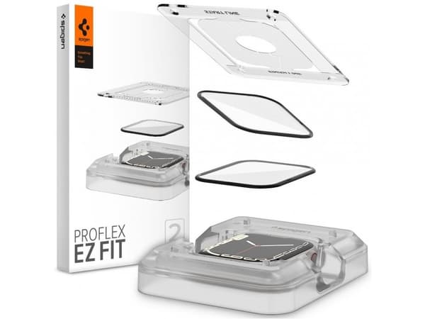 Spigen ProFlex EZ Fit, Rannekellon näytönsuoja, Apple, Watch Series 8/7 (45mm), Laatikko