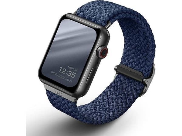 UNIQ Aspen Strap Apple Watch 40/38/41mm Series 1/2/3/4/5/6/7/8/SE/SE2 Braided oxford blue