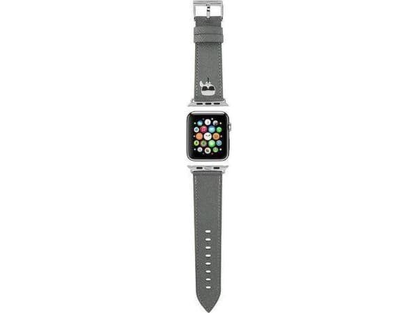 Karl Lagerfeld KLAWMOKHG AppleWatch strap 38/40/41mm silver strap Saffiano Karl Heads