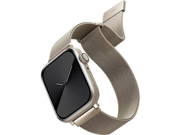 UNIQ pasek Dante Apple Watch Series 4/5/6/7/8/SE/SE2 42/44/45mm Stainless Steel starlight