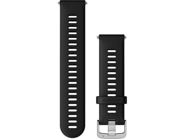 Garmin - Bånd for smart armbåndsur - 22mm - svart med sølvfarget maskinvare