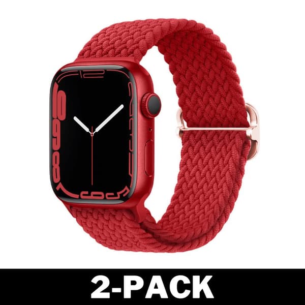 Braided Bracelet for Apple Watch 38/40/41 mm Red M 2-Pack