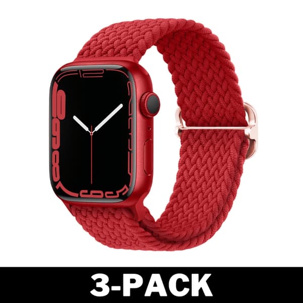 Flettet armbånd til Apple Watch 42/44/45 mm Rød M