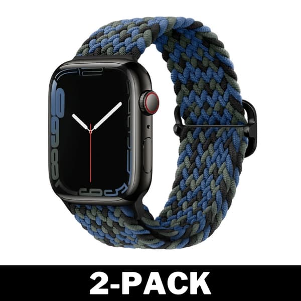 Flettet armbånd til Apple Watch 42/44/45 mm Blågrøn Mix M