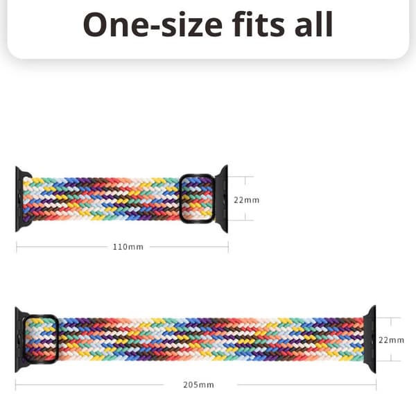 Flätat Armband för Apple Watch 42/44/45 mm Blågrön Mix L