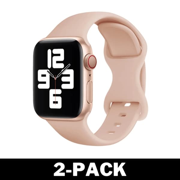 Armband i Silikon för Apple Watch 42/44/45 mm Rose S 2-Pack
