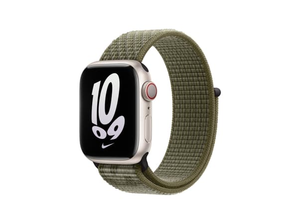 Apple Nike - KlocKräm för smart klocka - 41 mm - 130 - 190 mm - sequoia, ren platinum