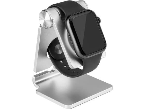 InLine 55730, Hållare, Smartwatch, Silver, Apple, Apple Watch, Gjuten aluminium, Silikon