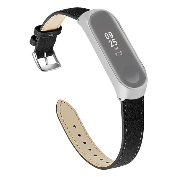 Äkta Läderarmband Xiaomi Mi Band 5/6 Svart