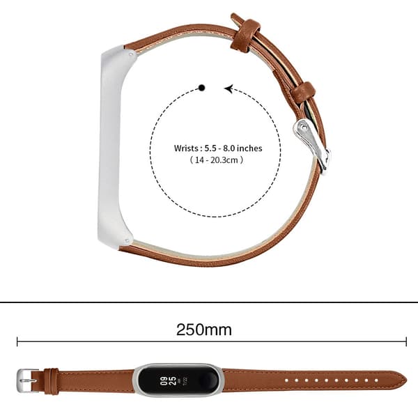 Äkta Läderarmband Xiaomi Mi Band 5/6 Brun