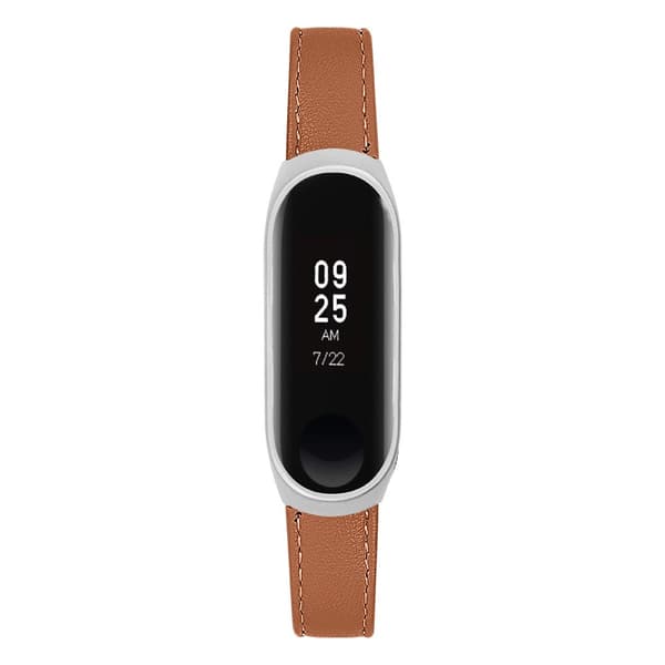 Äkta Läderarmband Xiaomi Mi Band 5/6 Brun