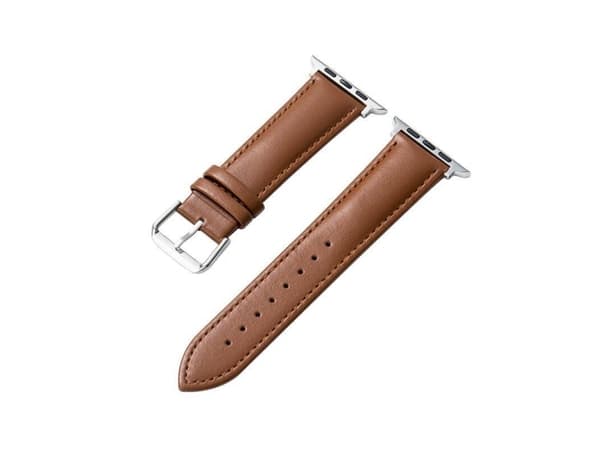 Crong Noble Band - Apple Watch ekte skinnrem 42/44/45/49 mm (Mokka)
